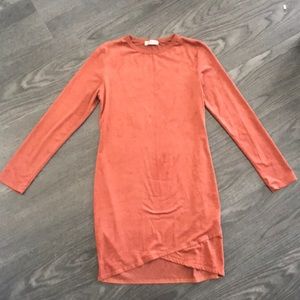 Fashion Nova Rust Suede Dress
